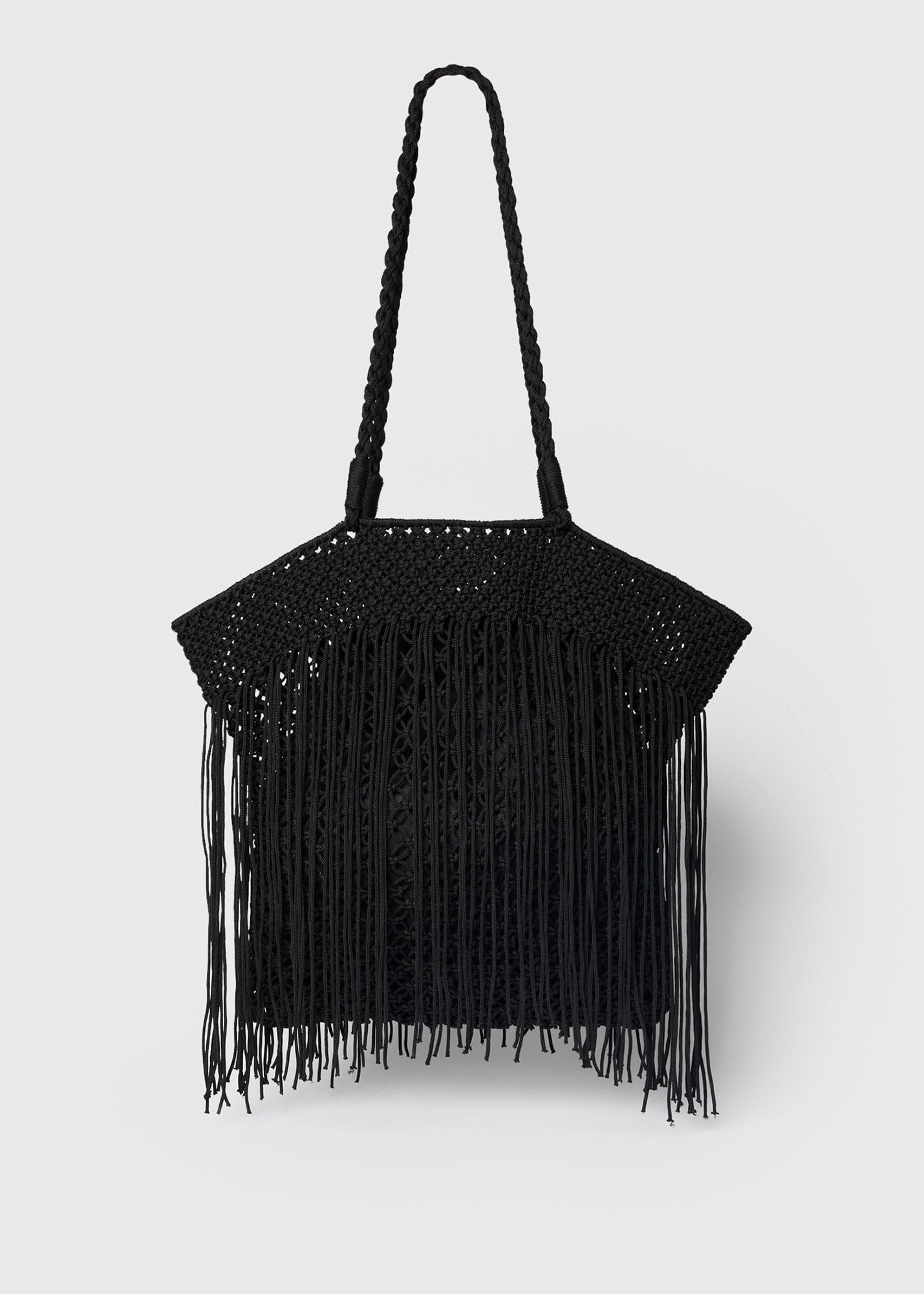 Black Crochet Fringe Bag | WHISTLES | Whistles US |