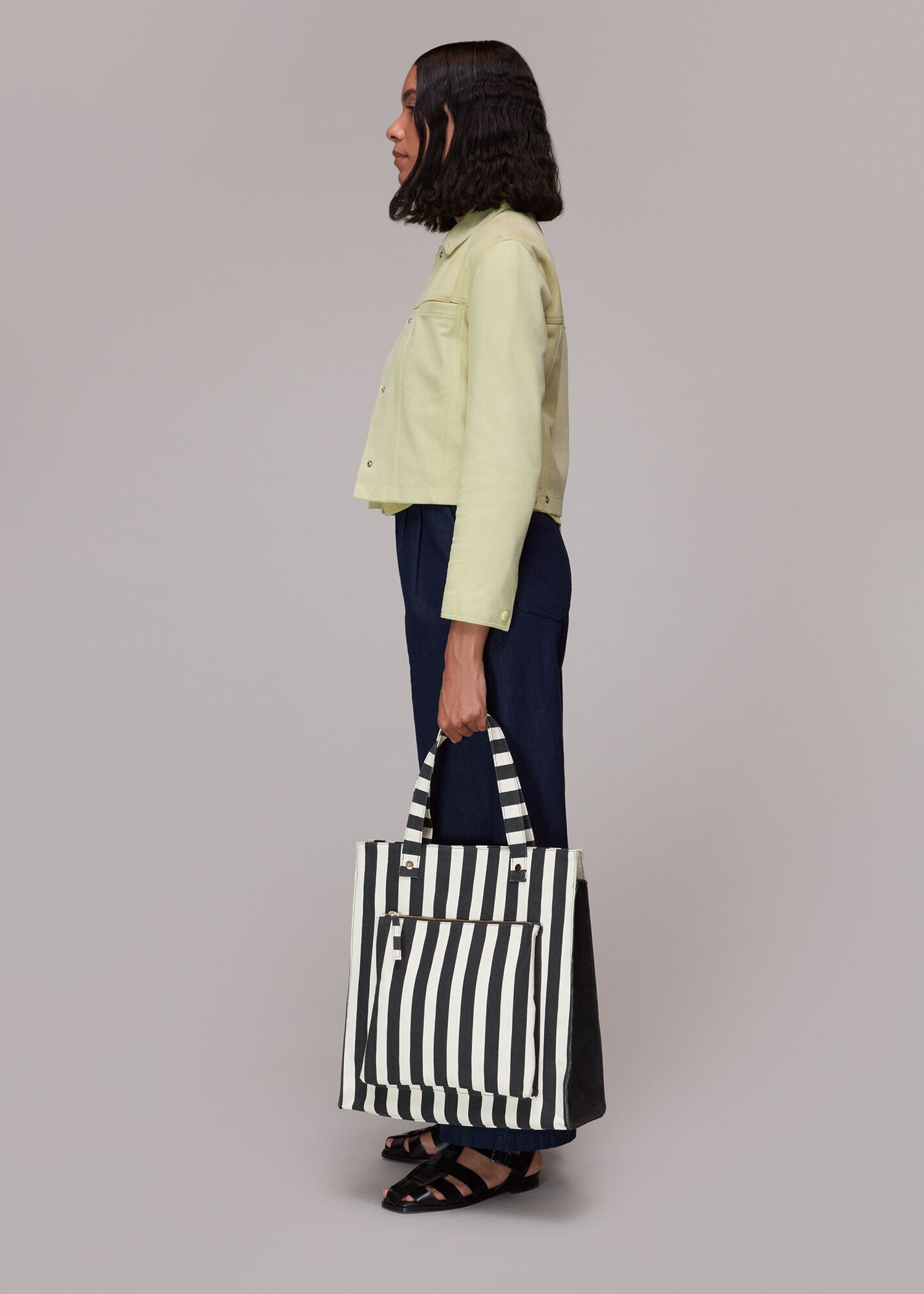 Striped canvas best sale tote