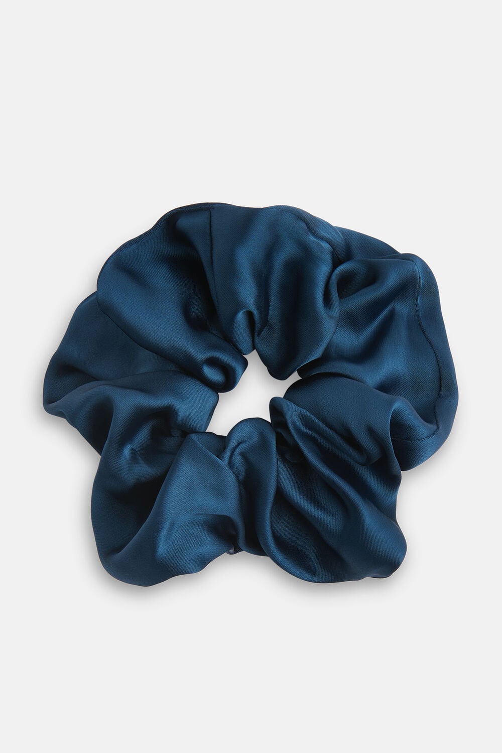 Blue Satin Scrunchie