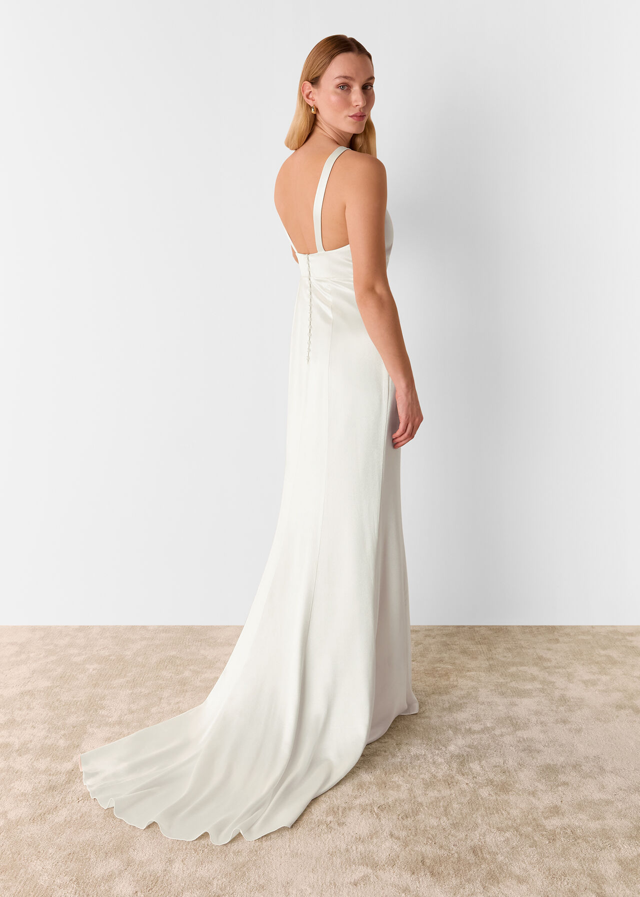 Ivory/Multi Lina Satin Wedding Dress WHISTLES Whistles US