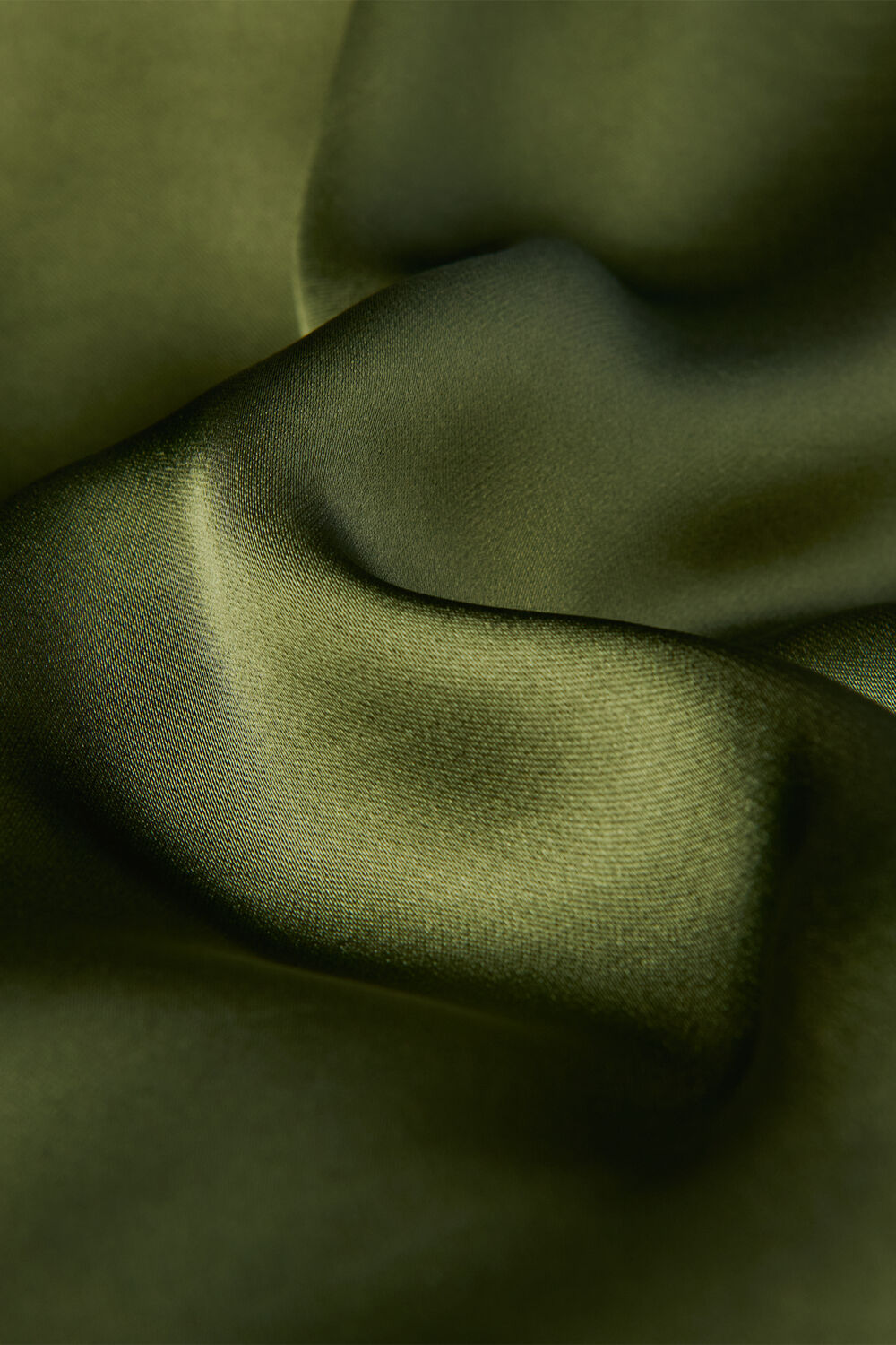 Olive Cape Satin Midi Dress