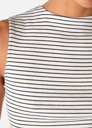 Stripe High Neck Rib Tee