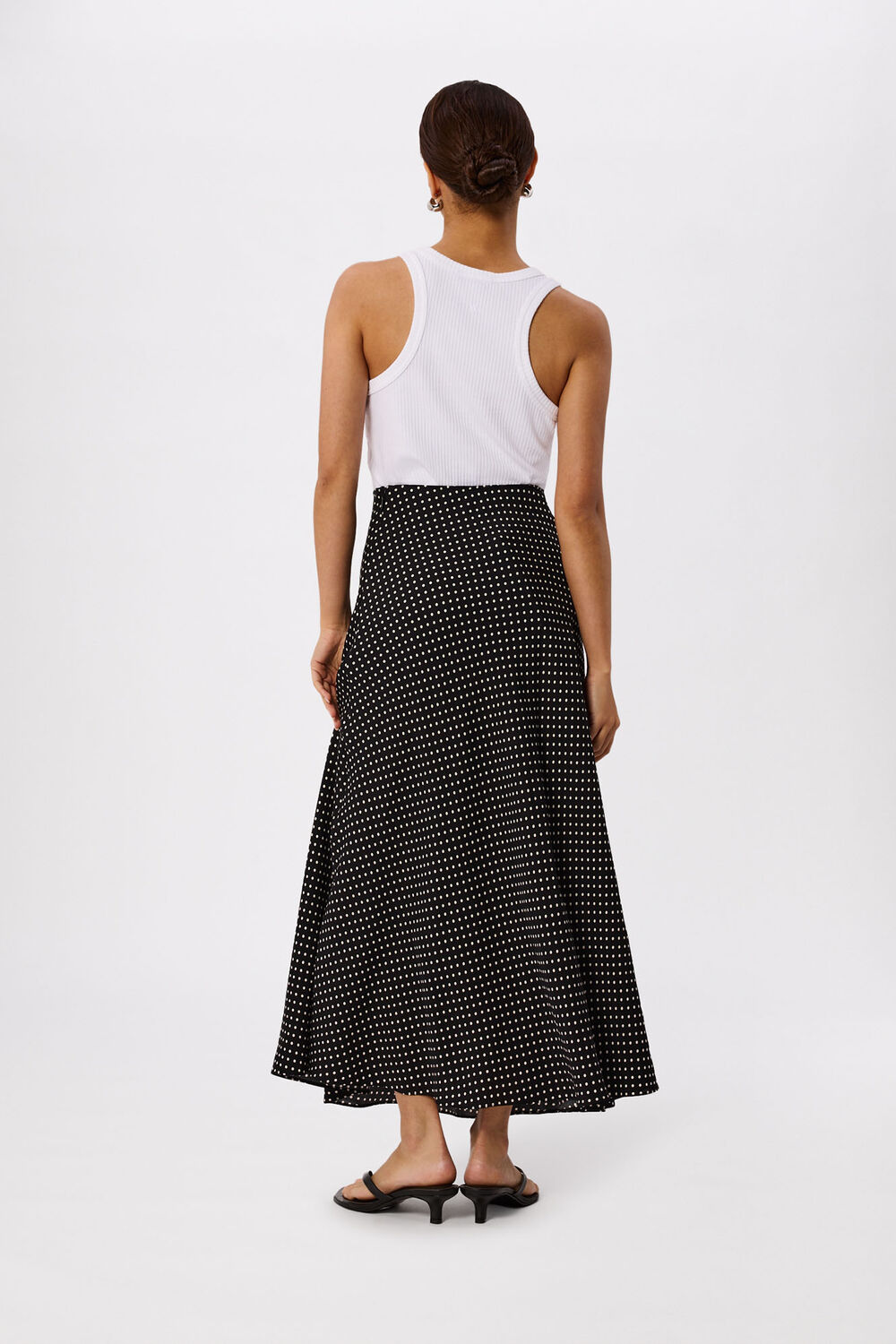 Petite Mini Spot Fit and Flare Skirt