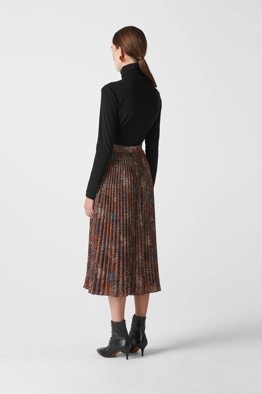 Abstract Animal Longline Skirt Brown/Multi