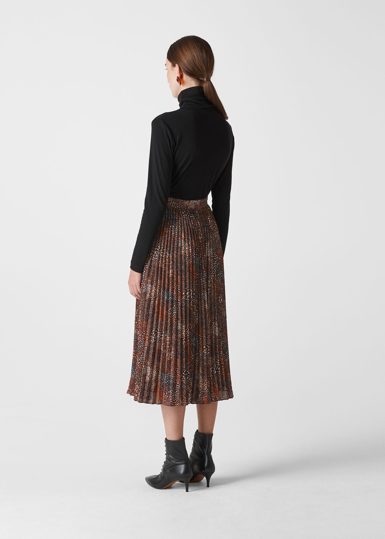 Abstract Animal Longline Skirt Brown/Multi