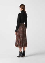 Abstract Animal Longline Skirt Brown/Multi