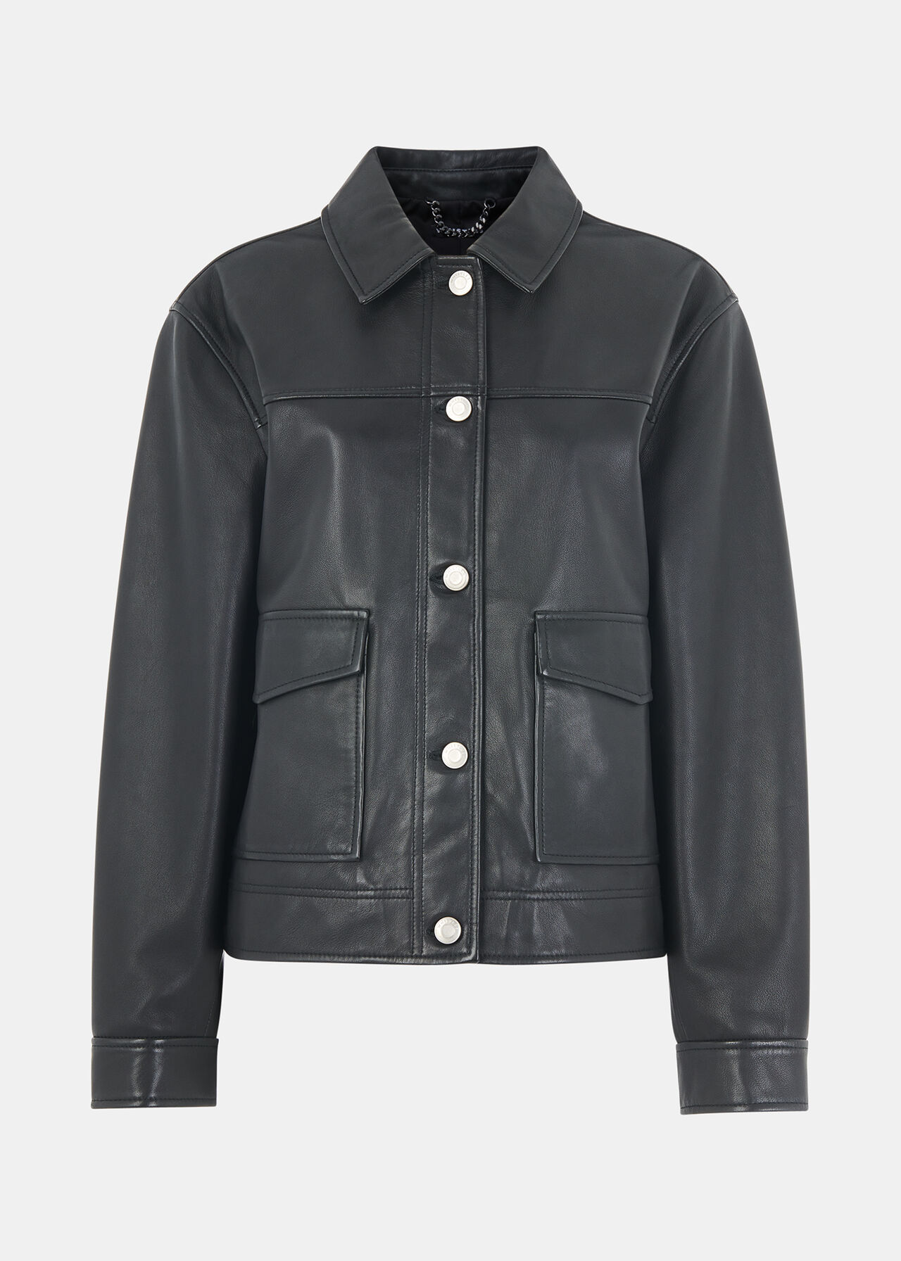 Natia Leather Overshirt