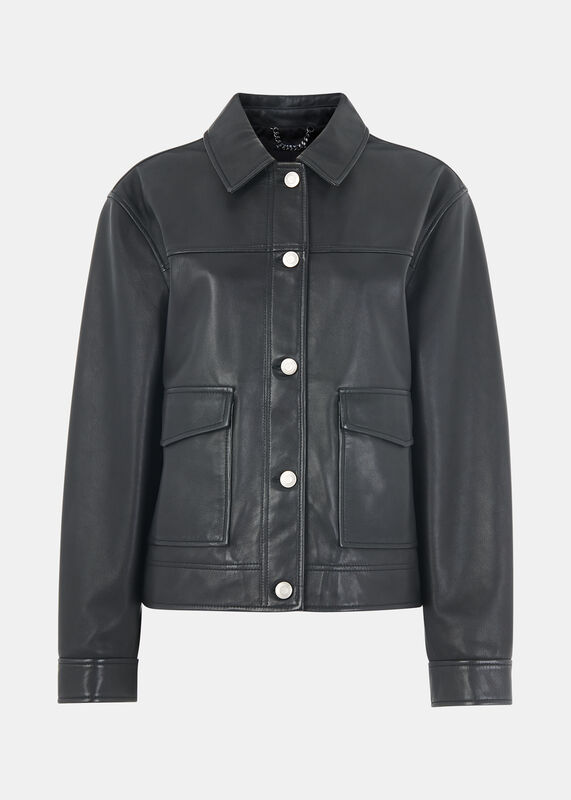 Natia Leather Overshirt