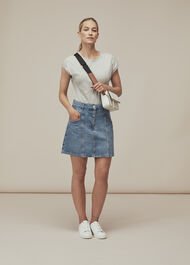 Seam Detail Denim Skirt