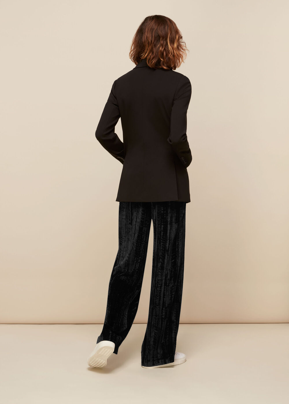 Crushed Velvet Trouser Black