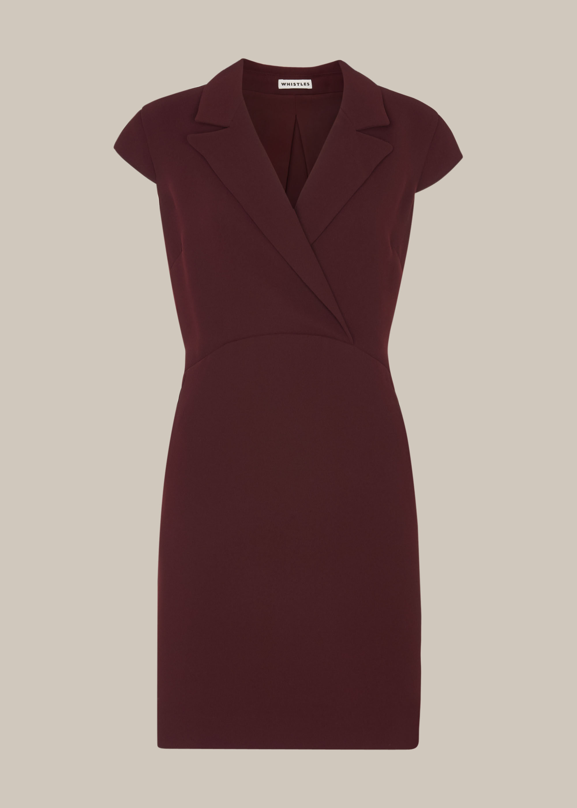 Burgundy Tuxedo Crepe Dress