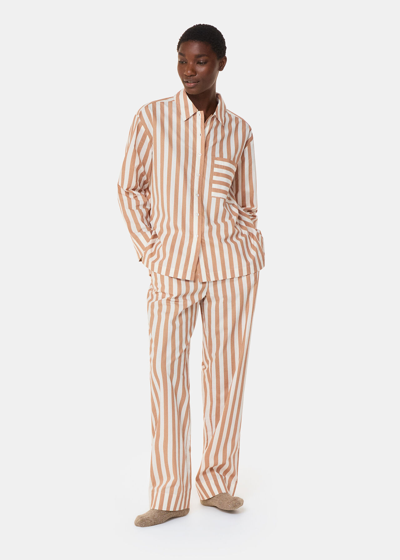 Cotton Stripe Pyjama Shirt