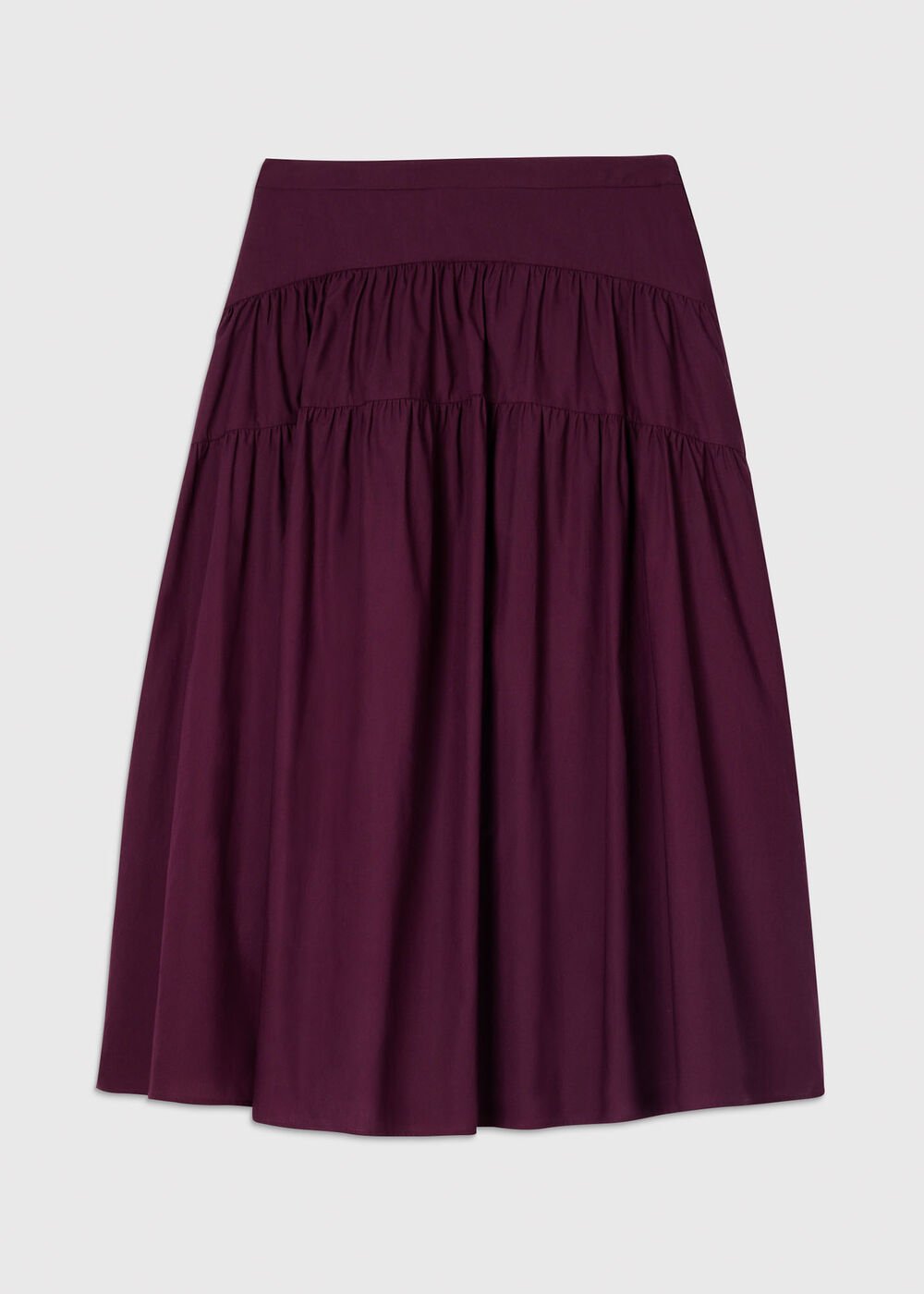 Tier Hem Cotton Skirt