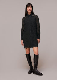 Black Lace Shirt Dress | WHISTLES