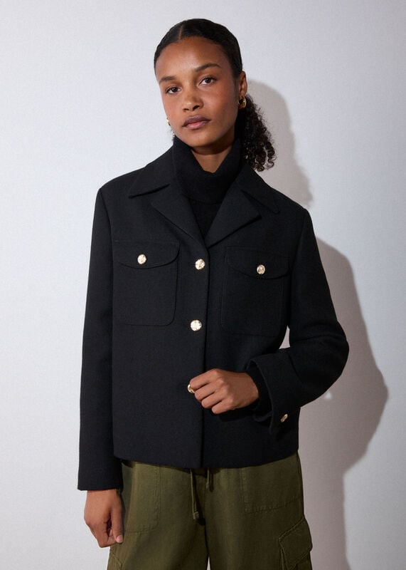 Black Cropped Trophy Jacket