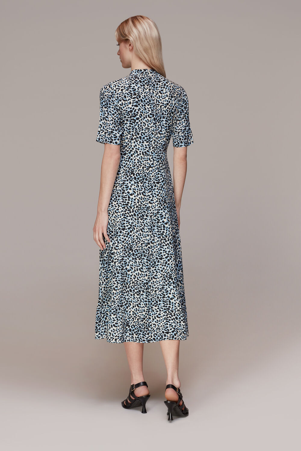 Multicolour Abstract Cheetah Silk Dress