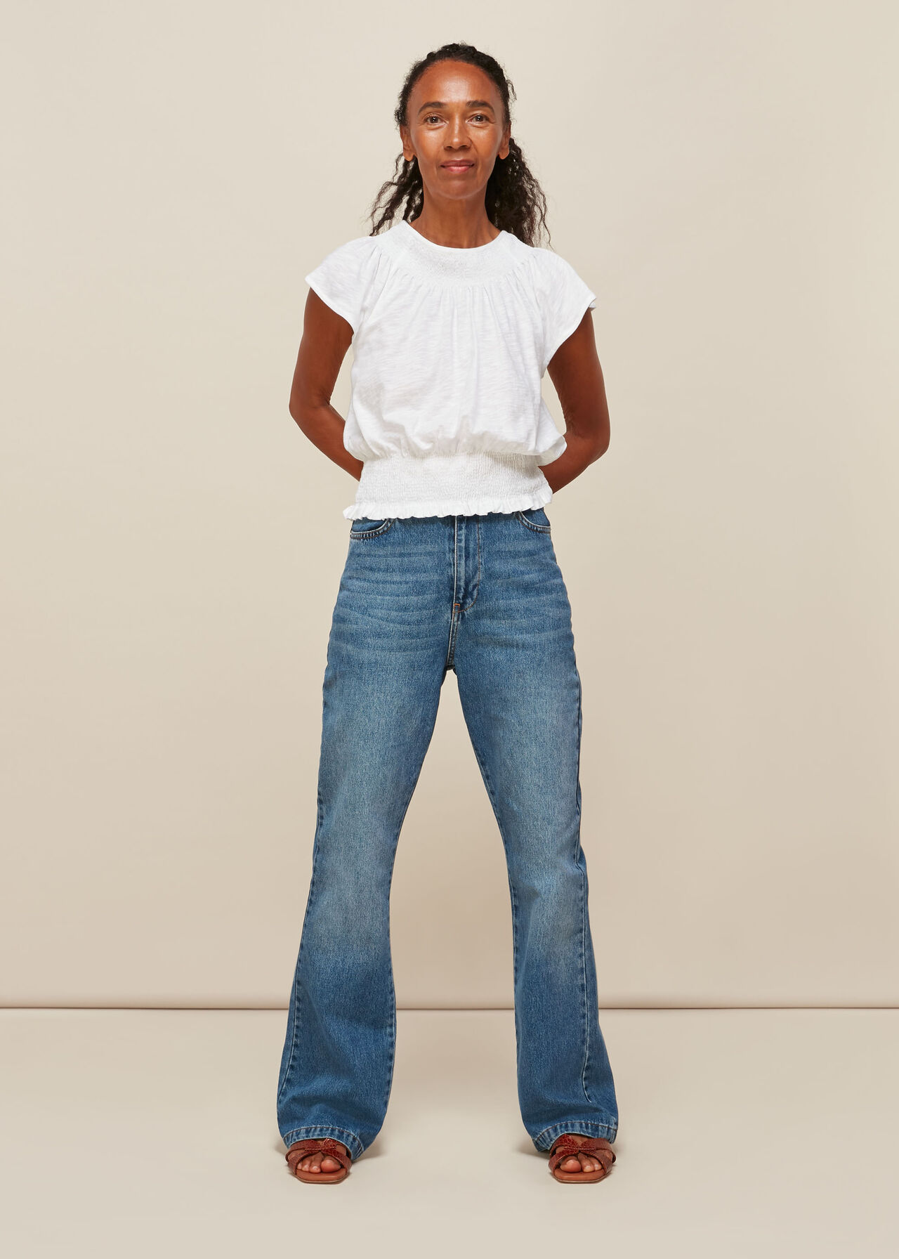 White Blaise Rouched Top | WHISTLES | Whistles UK