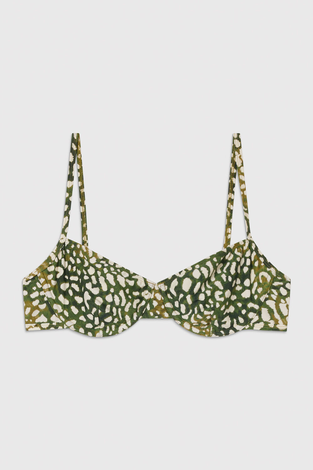 Green Animal Underwire Bikini Top