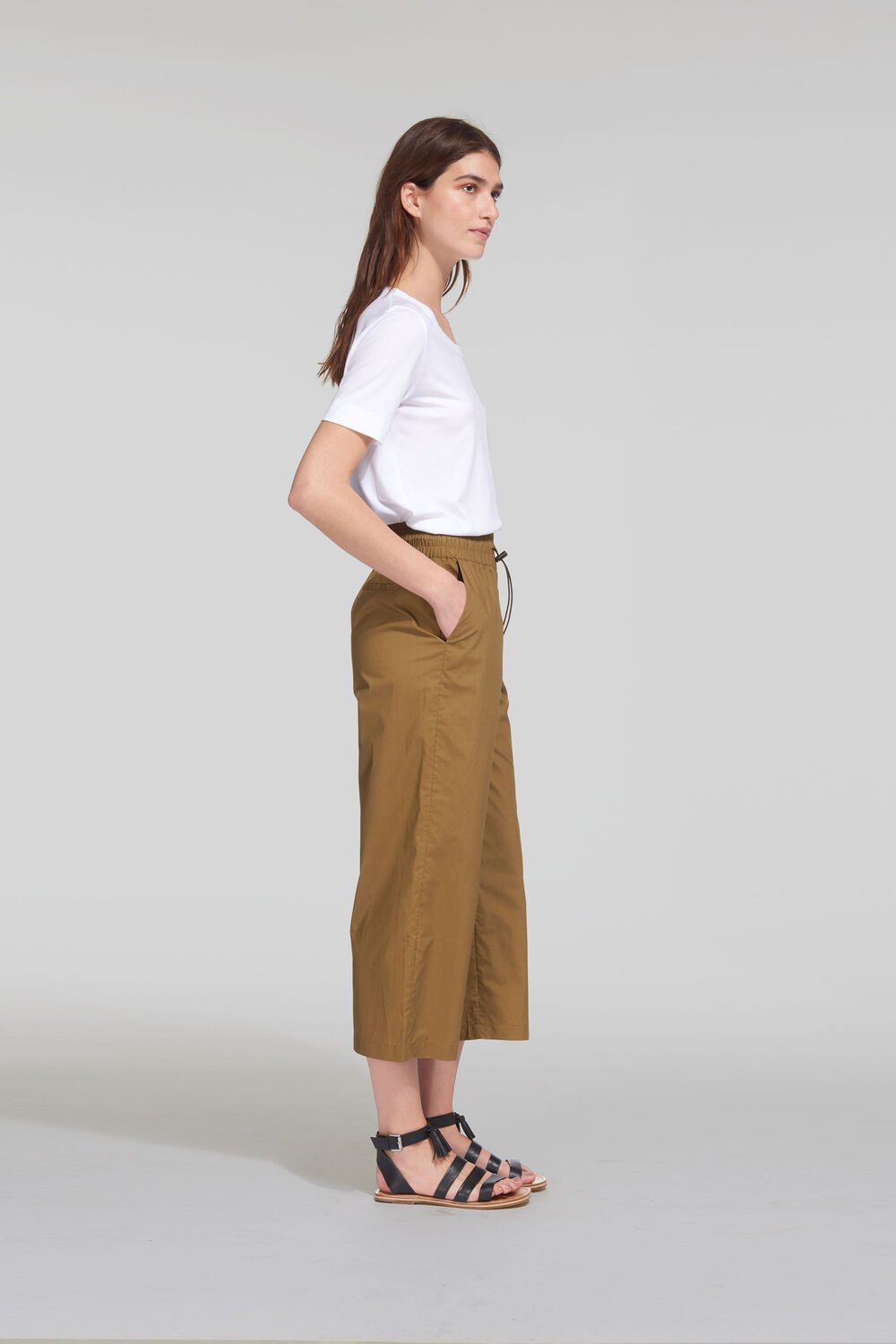 Ash Elasticated Poplin Trouser Khaki