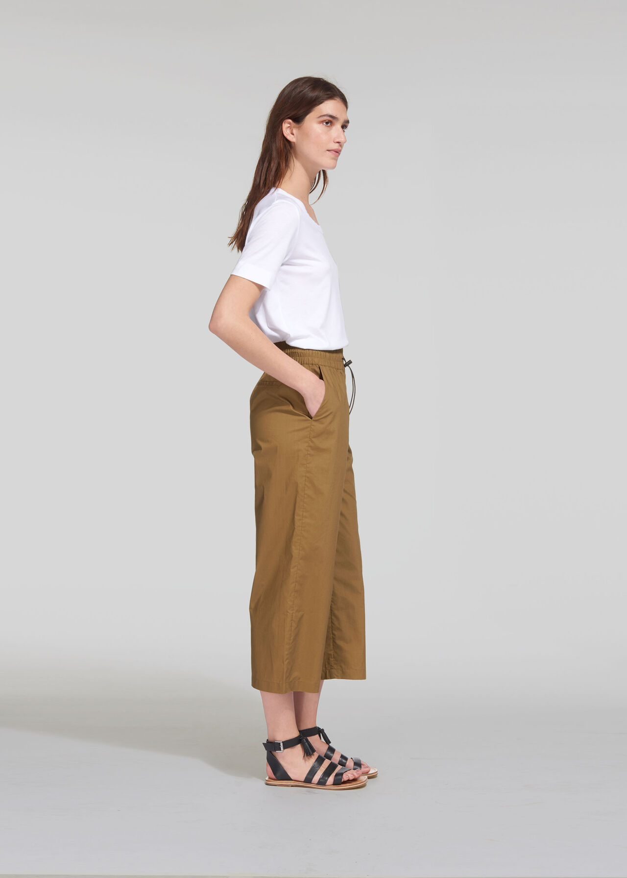 Ash Elasticated Poplin Trouser Khaki