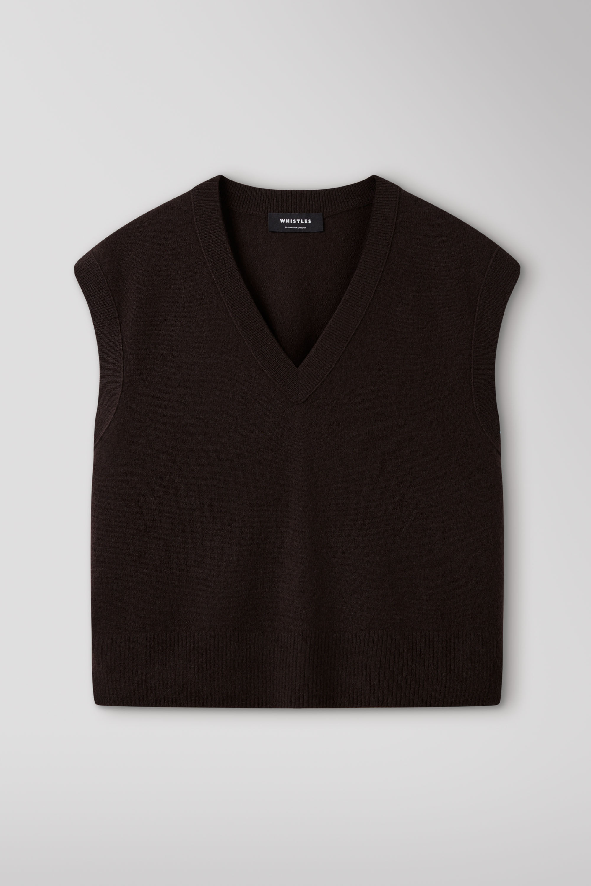 Women's Black Cashmere V Neck Sweater Vest | Whistles US |