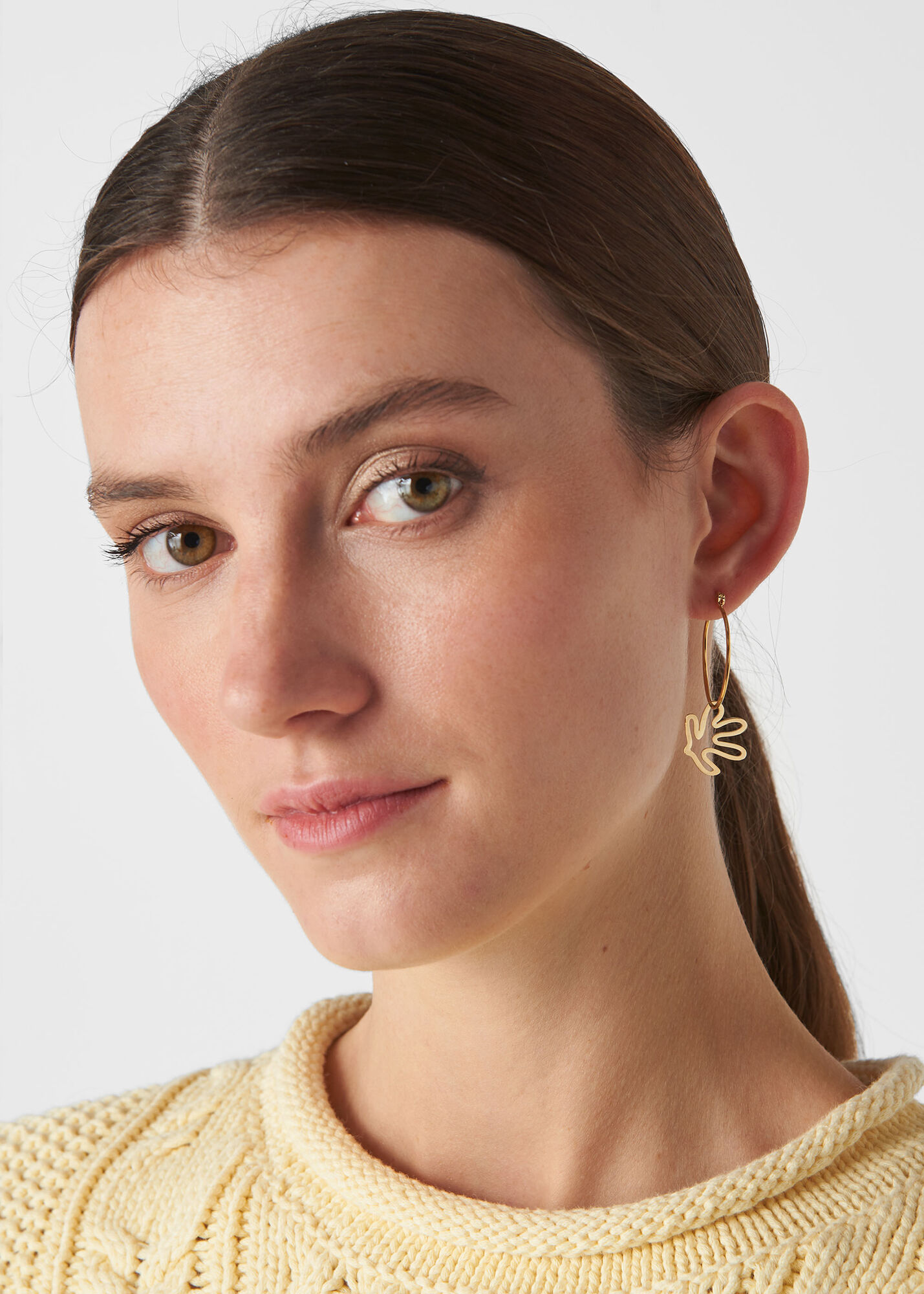 Gold/Multi Abstract Leaf Hoop Earring WHISTLES