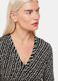 Petite Diagonal Ripple Shirred Dress