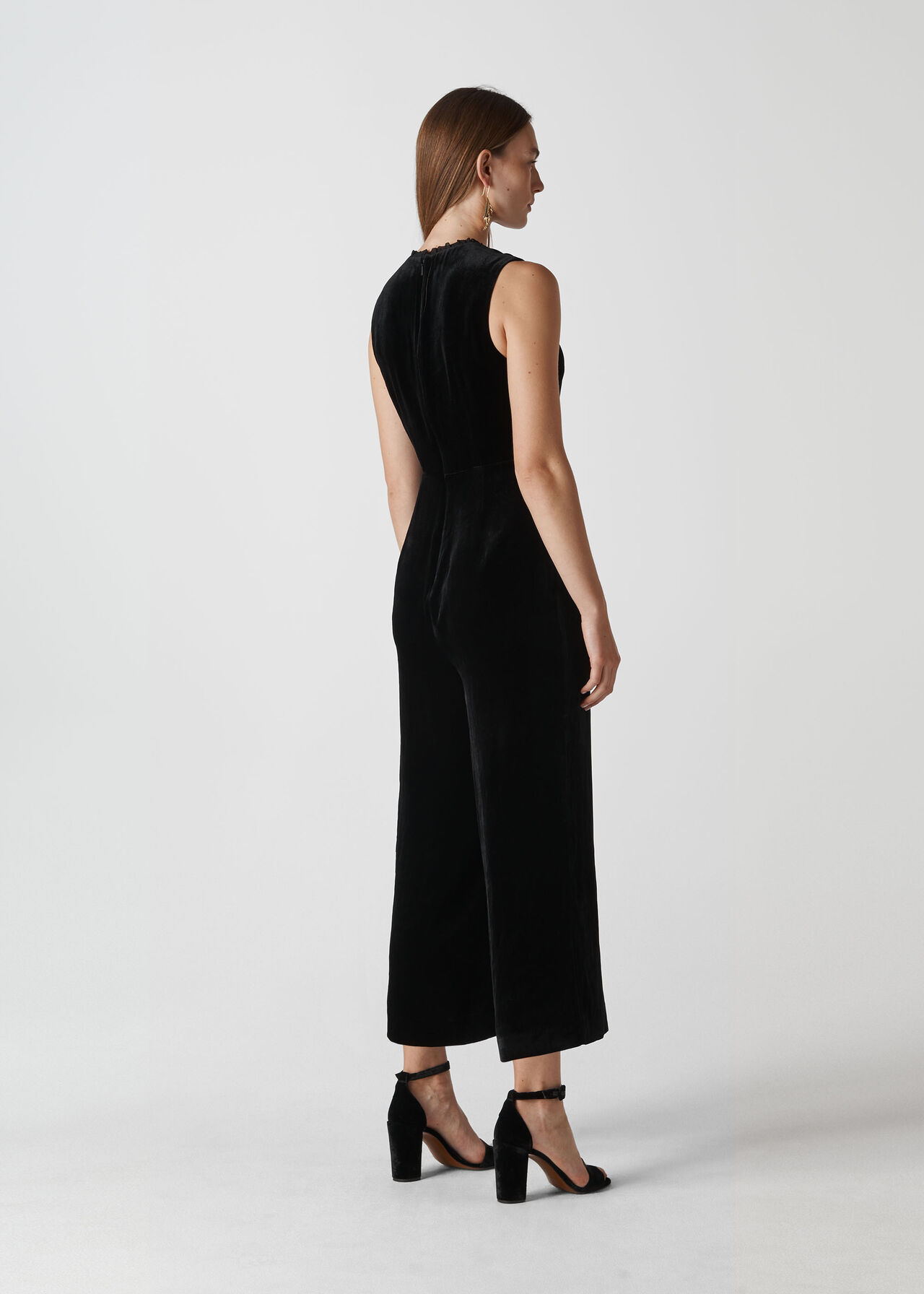 Florrie Silk Mix Jumpsuit Black