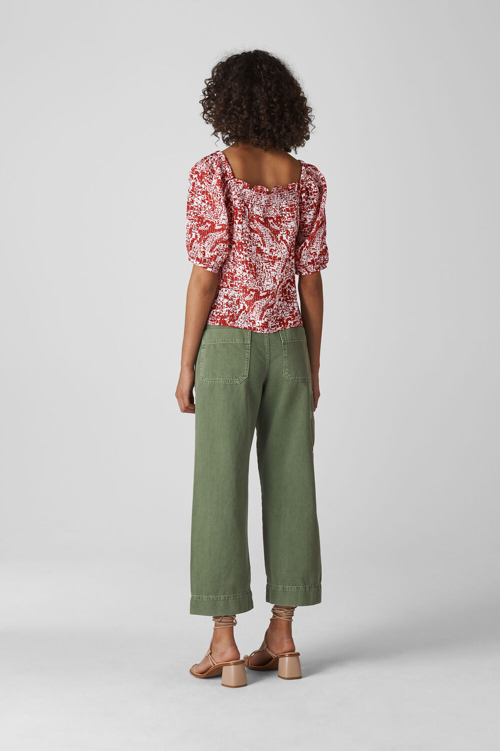 Snake Print Silk Top Red/Multi