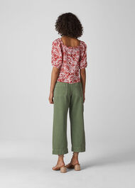 Snake Print Silk Top Red/Multi