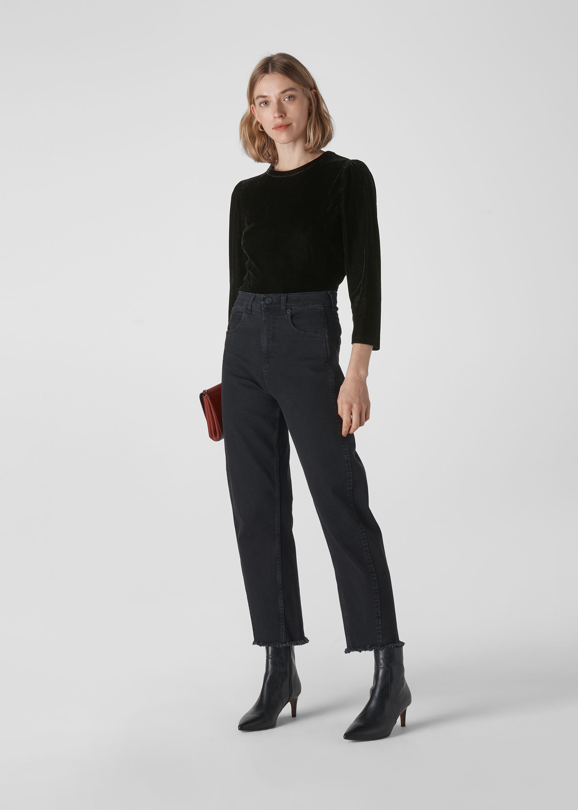 Puff sleeve hotsell velvet top