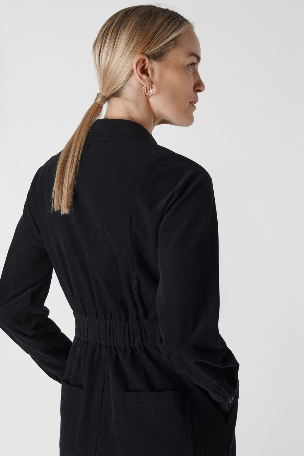 Romaine Cord Dress Black