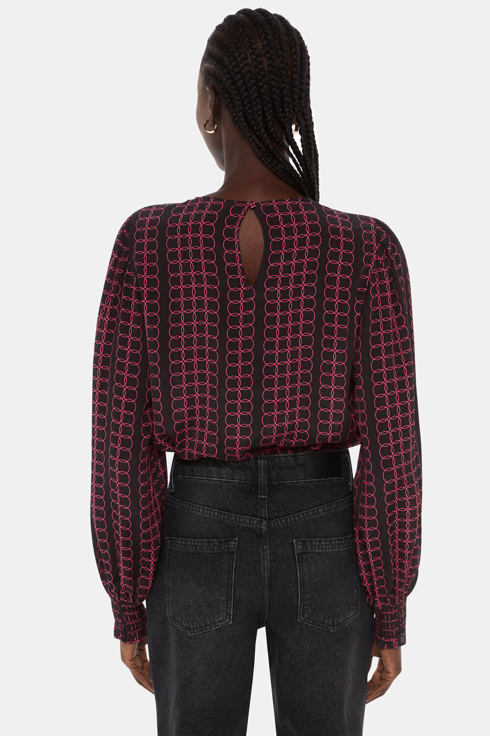 Black Circle Link Blouse