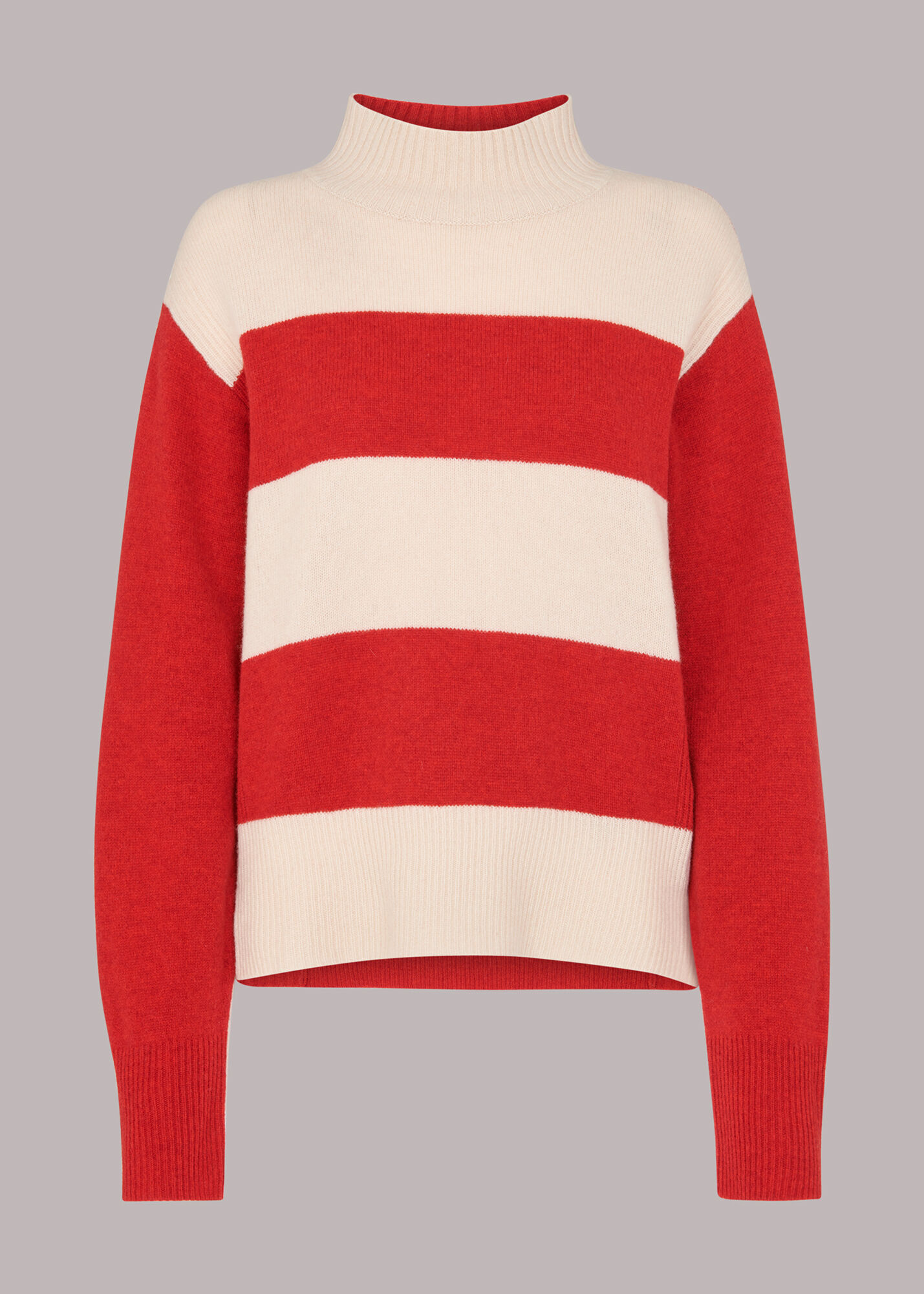 Red/Multi Colour Block Wool Jumper WHISTLES