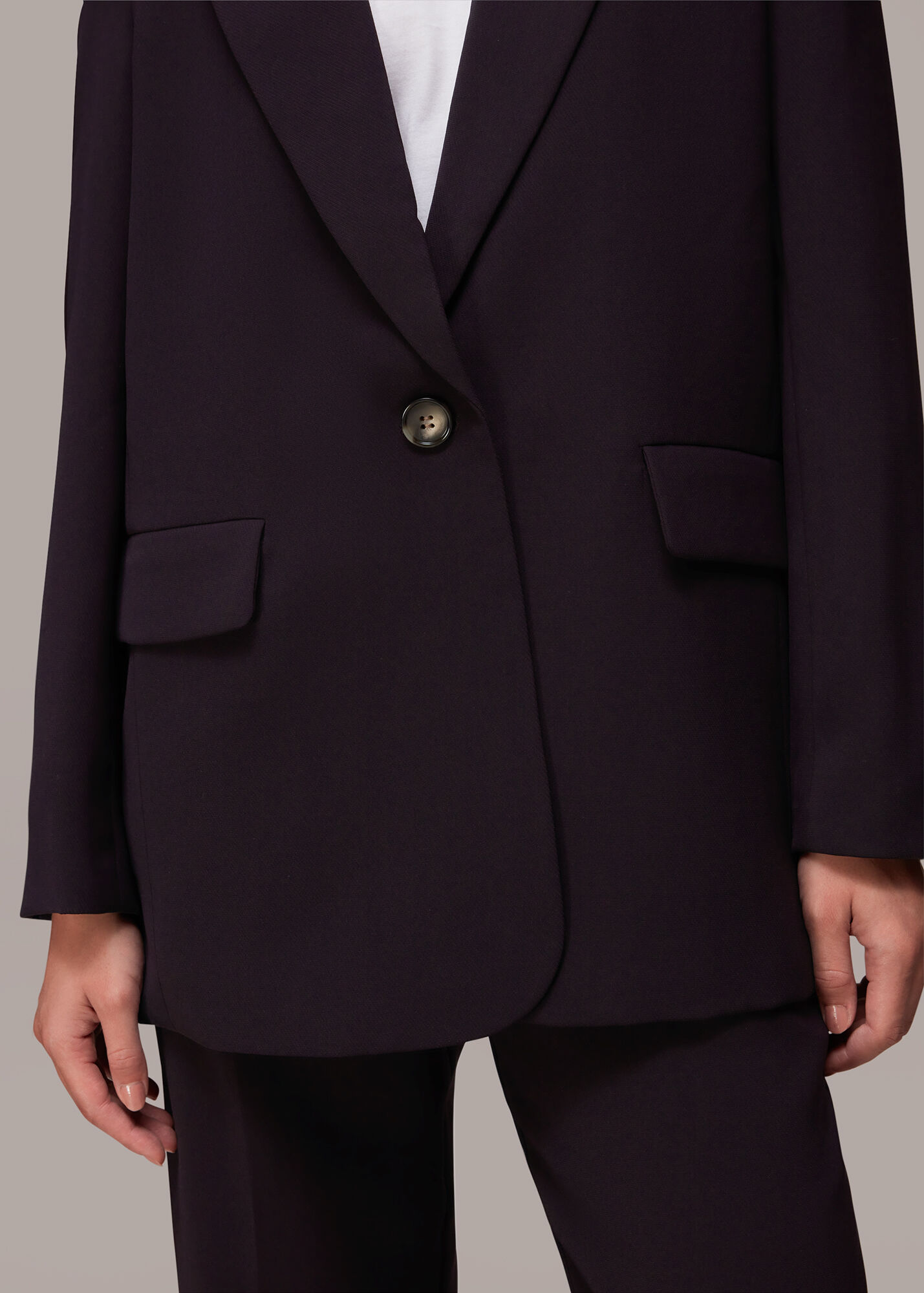 Aubergine Crepe Boyfriend Blazer WHISTLES