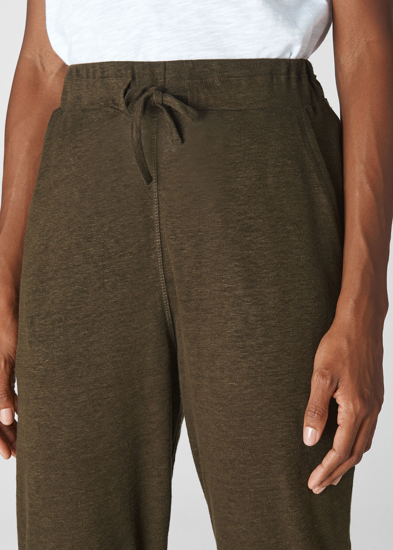 Washed Linen Jogger Khaki