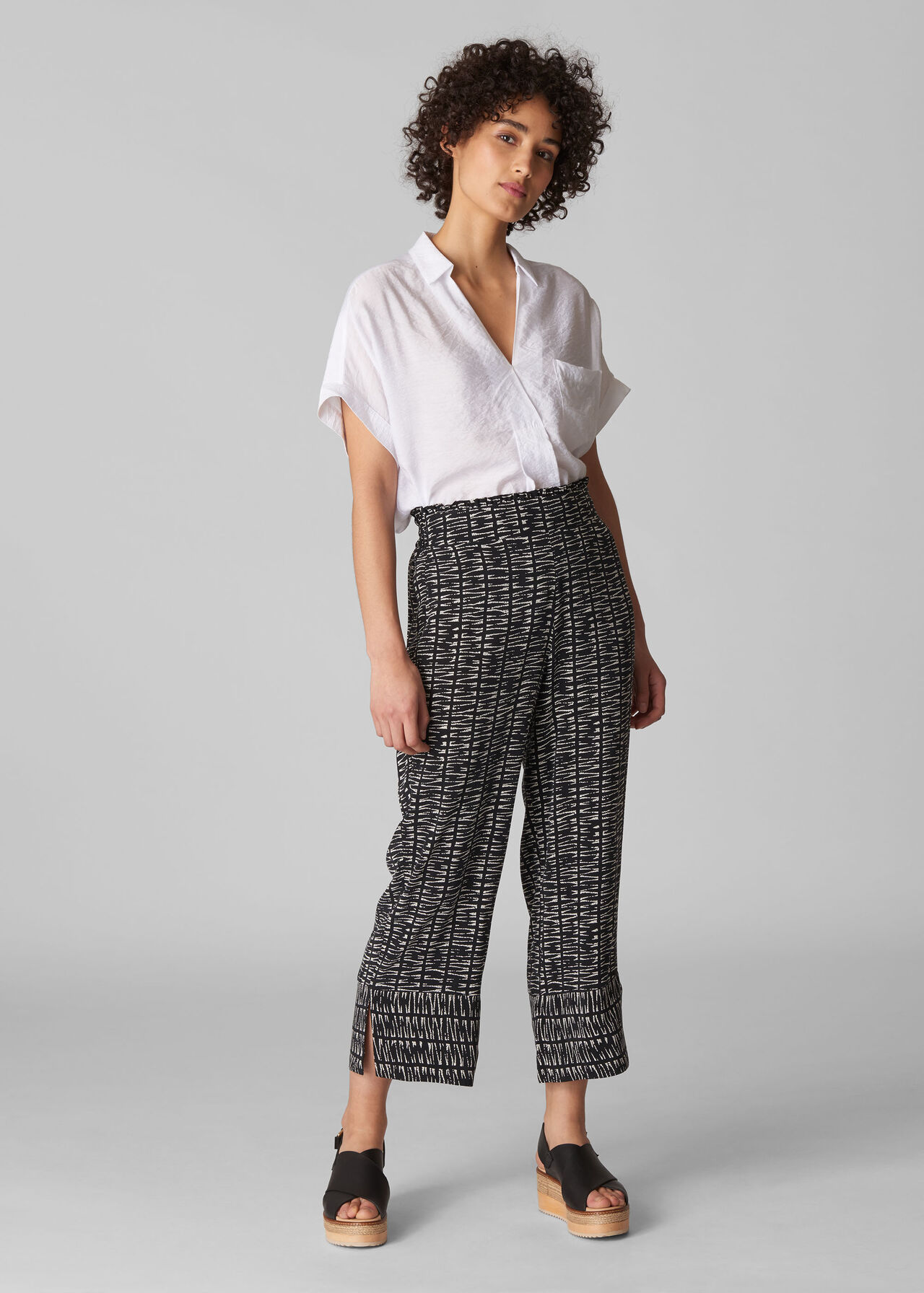 Sahara Printed Trouser Black and White