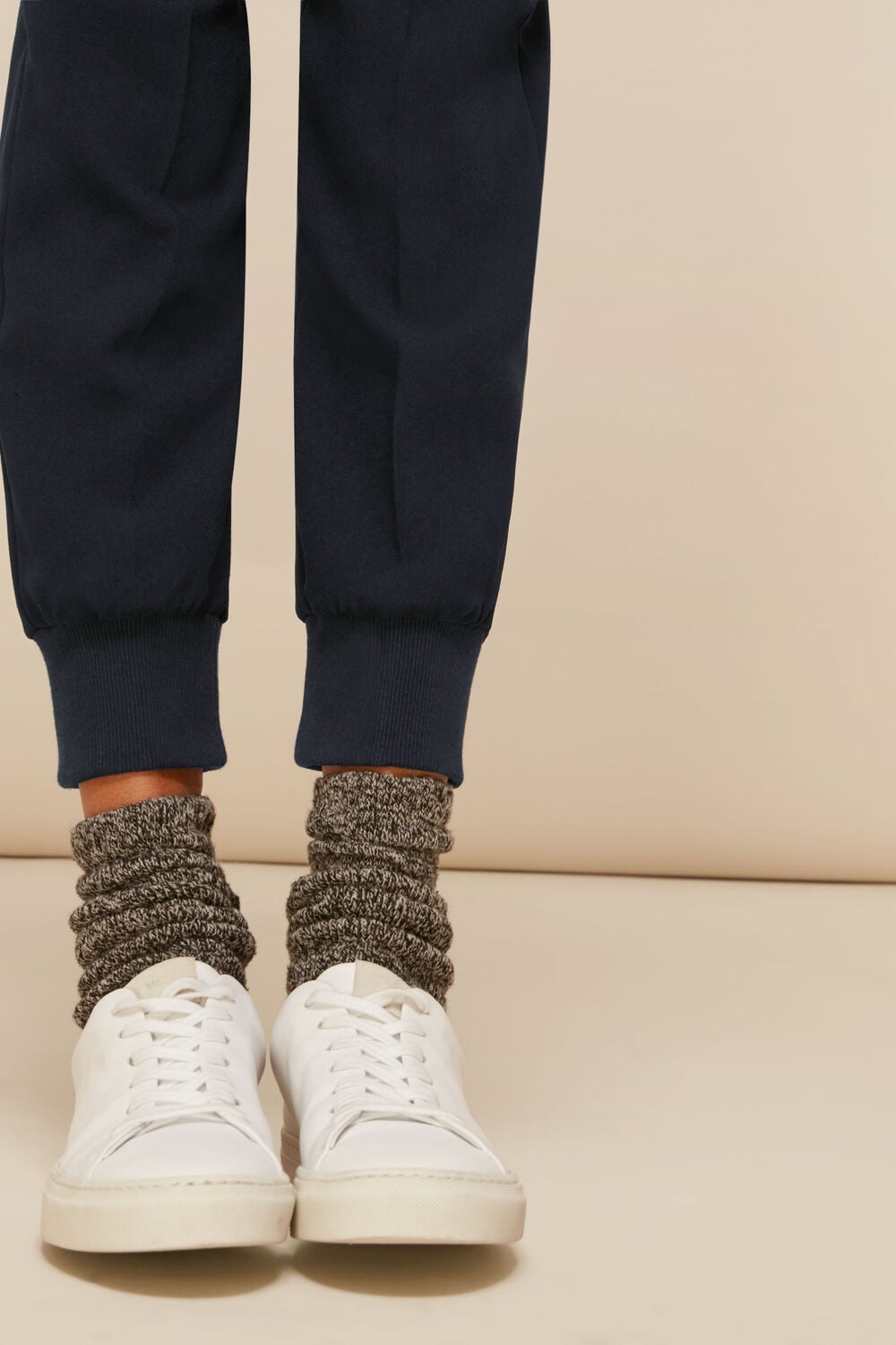Rib Cuffed Crepe Jogger
