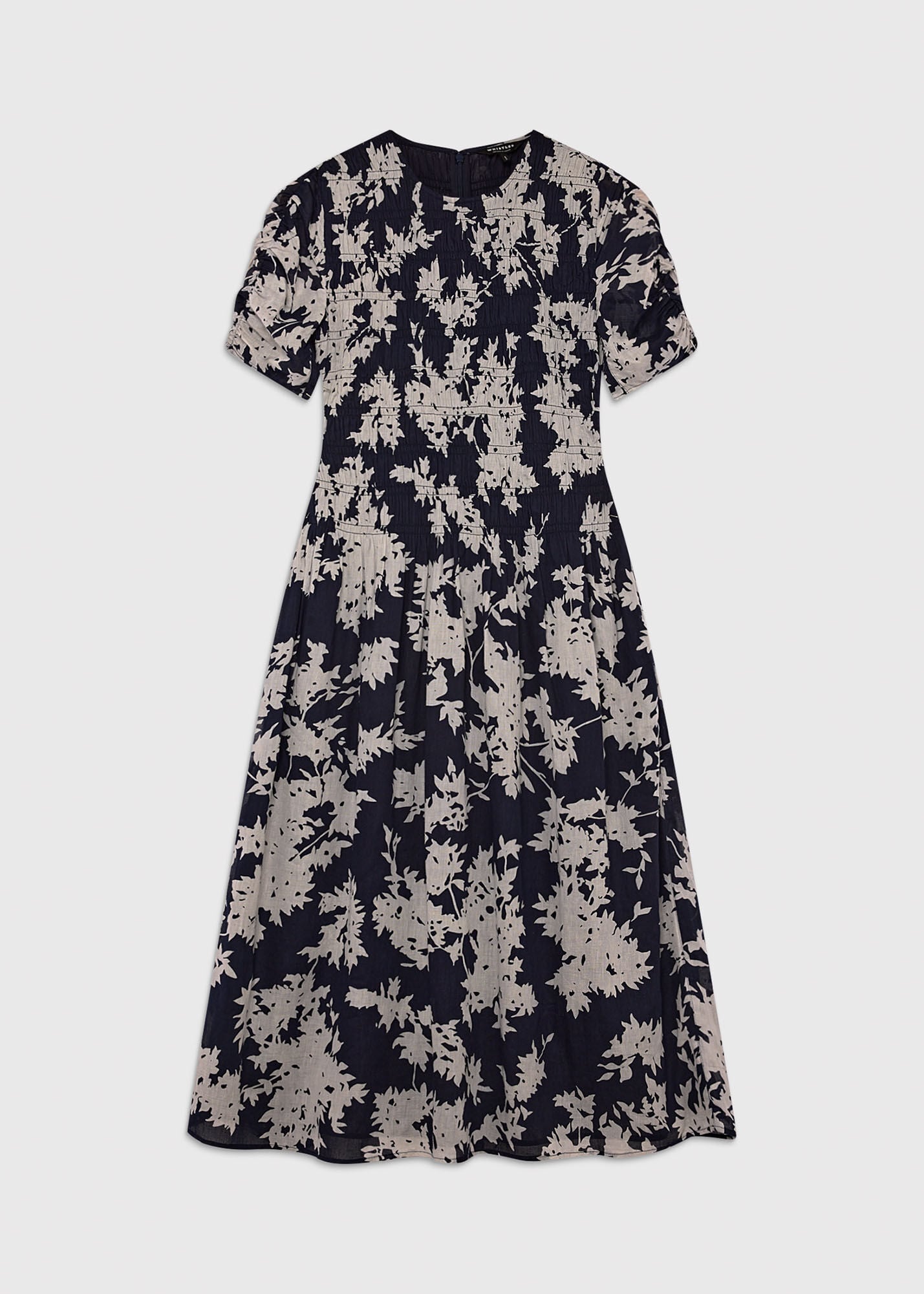 Navy/Multi Shadow Floral Avery Dress | WHISTLES | Whistles US |