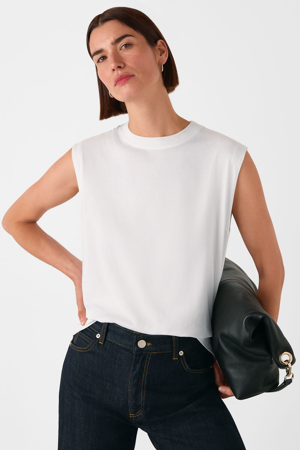 White Edie Sleeveless Vest