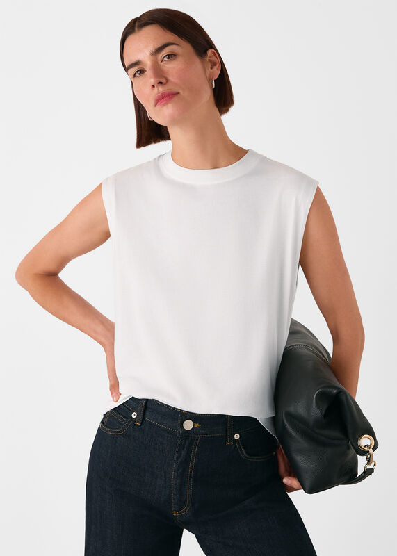 White Edie Sleeveless Vest