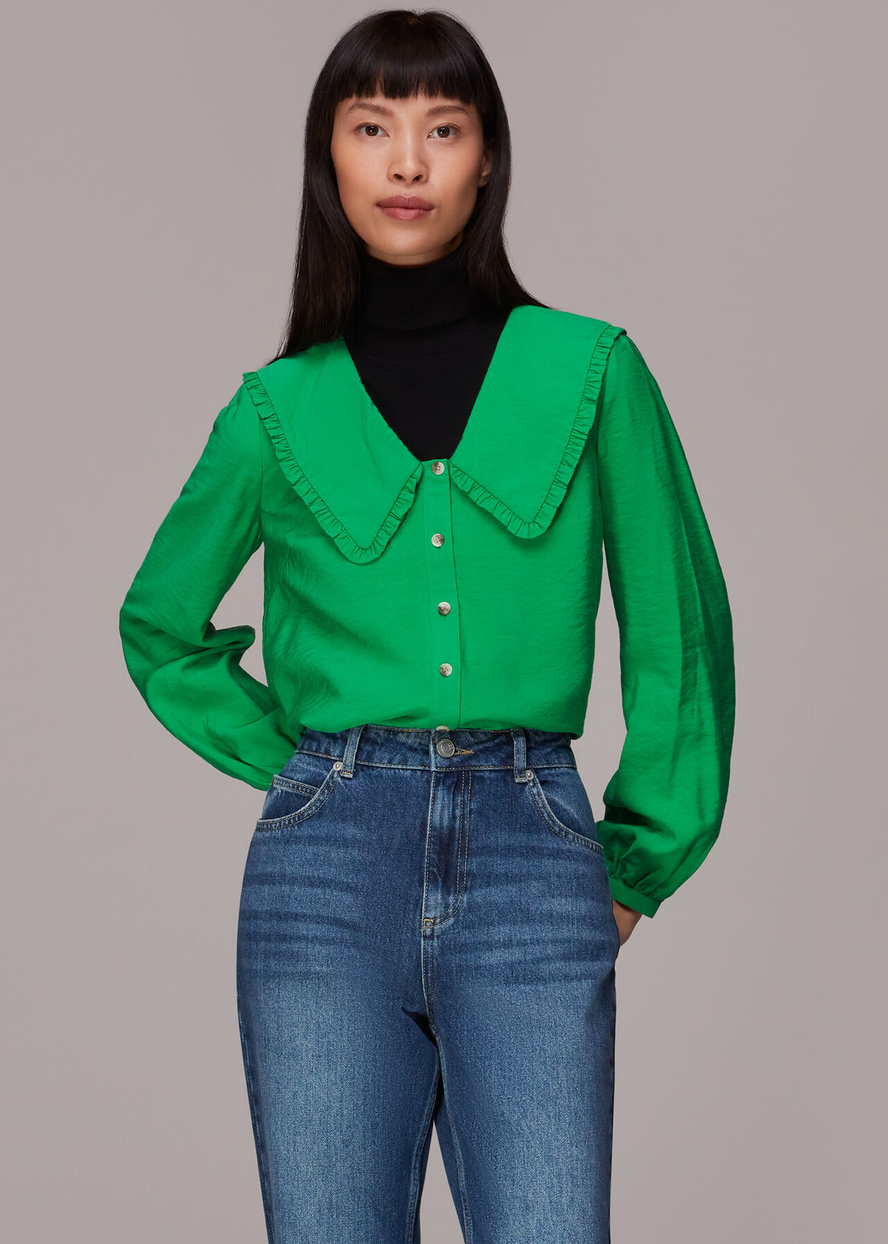 Oversized Collar Detail Top
