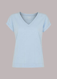 Willa V Neck Cap Sleeve Tee