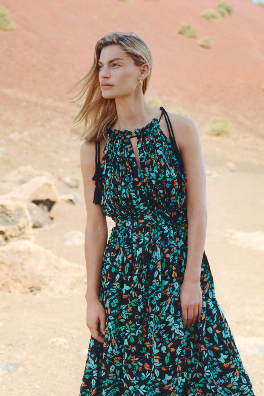 Forest Floral Halter Dress
