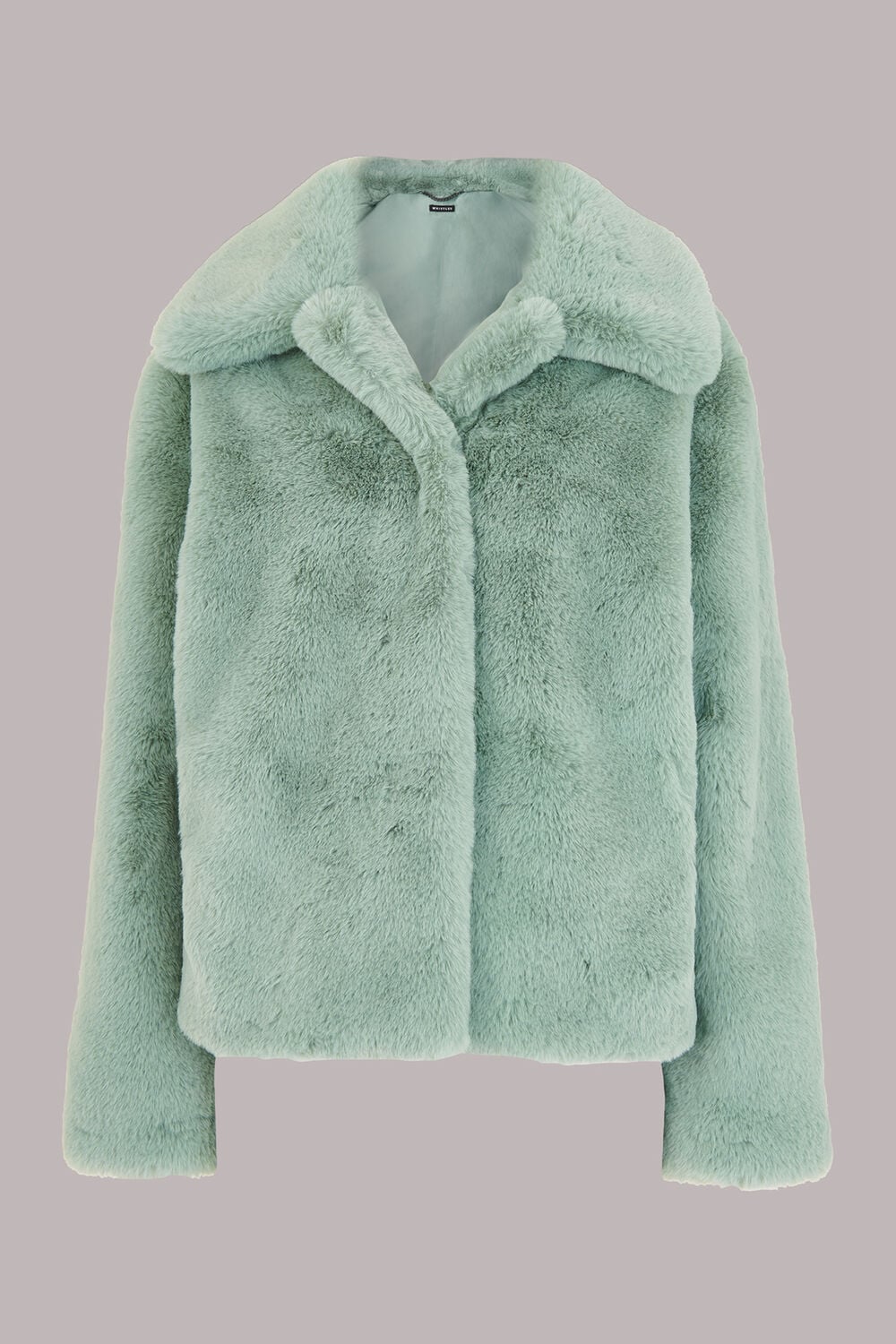 Pale Blue Drew Faux Fur Coat