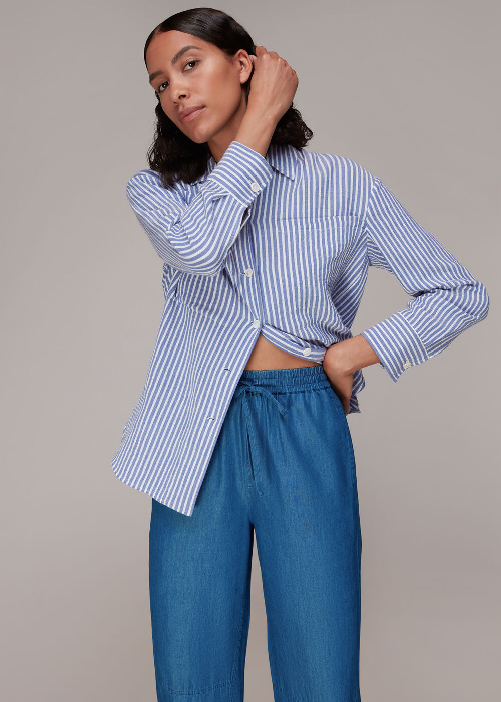 Lucy Chambray Barrel Trouser