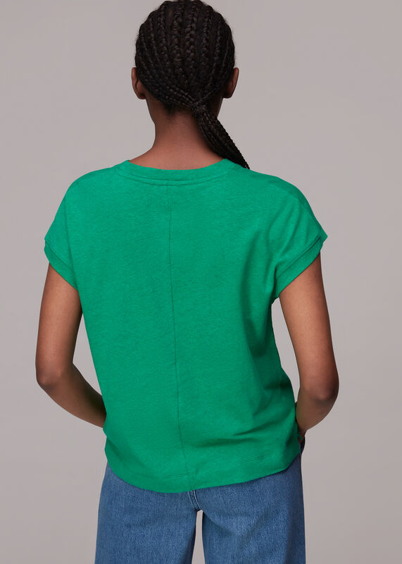 Green Ember Linen Mix Pocket Tee