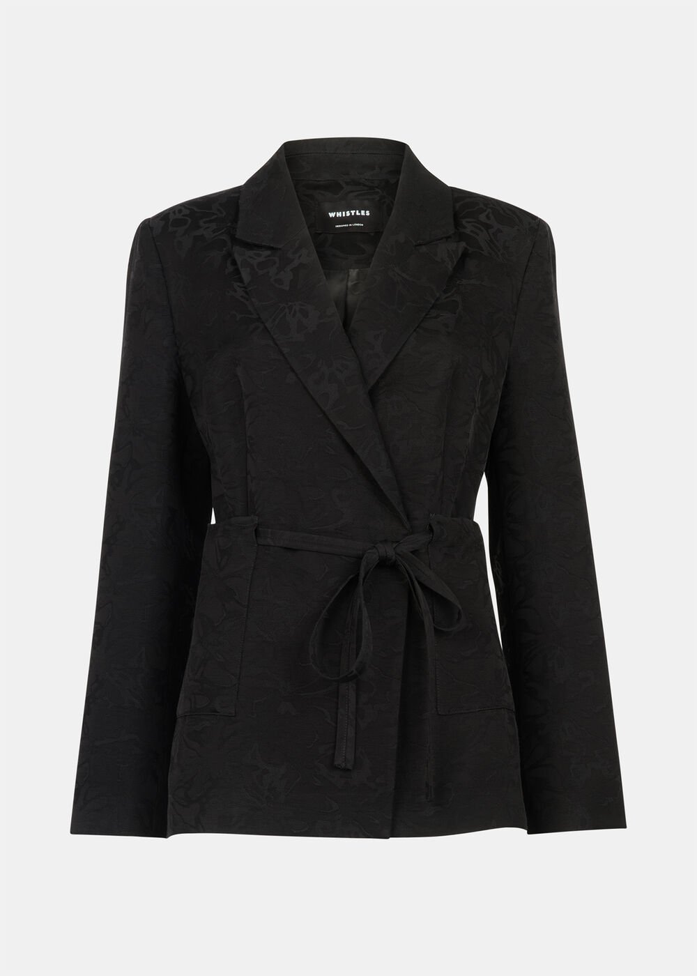Jacquard Tie Waist Blazer