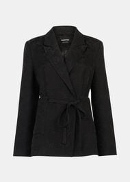 Jacquard Tie Waist Blazer
