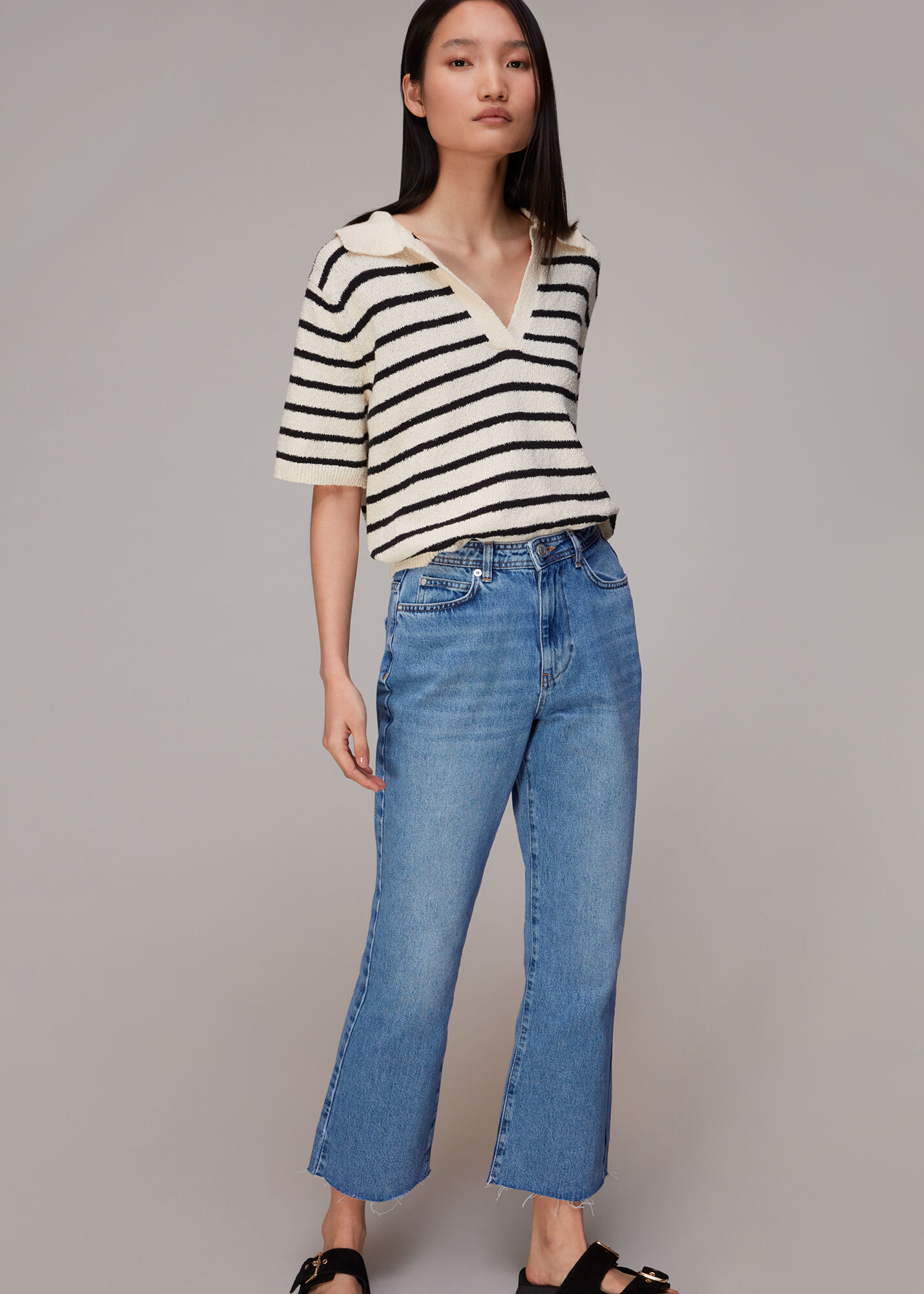 Light Wash Authentic Kick Flare Jean WHISTLES